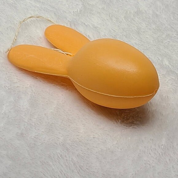 Vtg Sun Hill Bunny Rabbit Blow Mold Plastic Easter Egg Hanging Ornament Orange - Picture 4 of 5